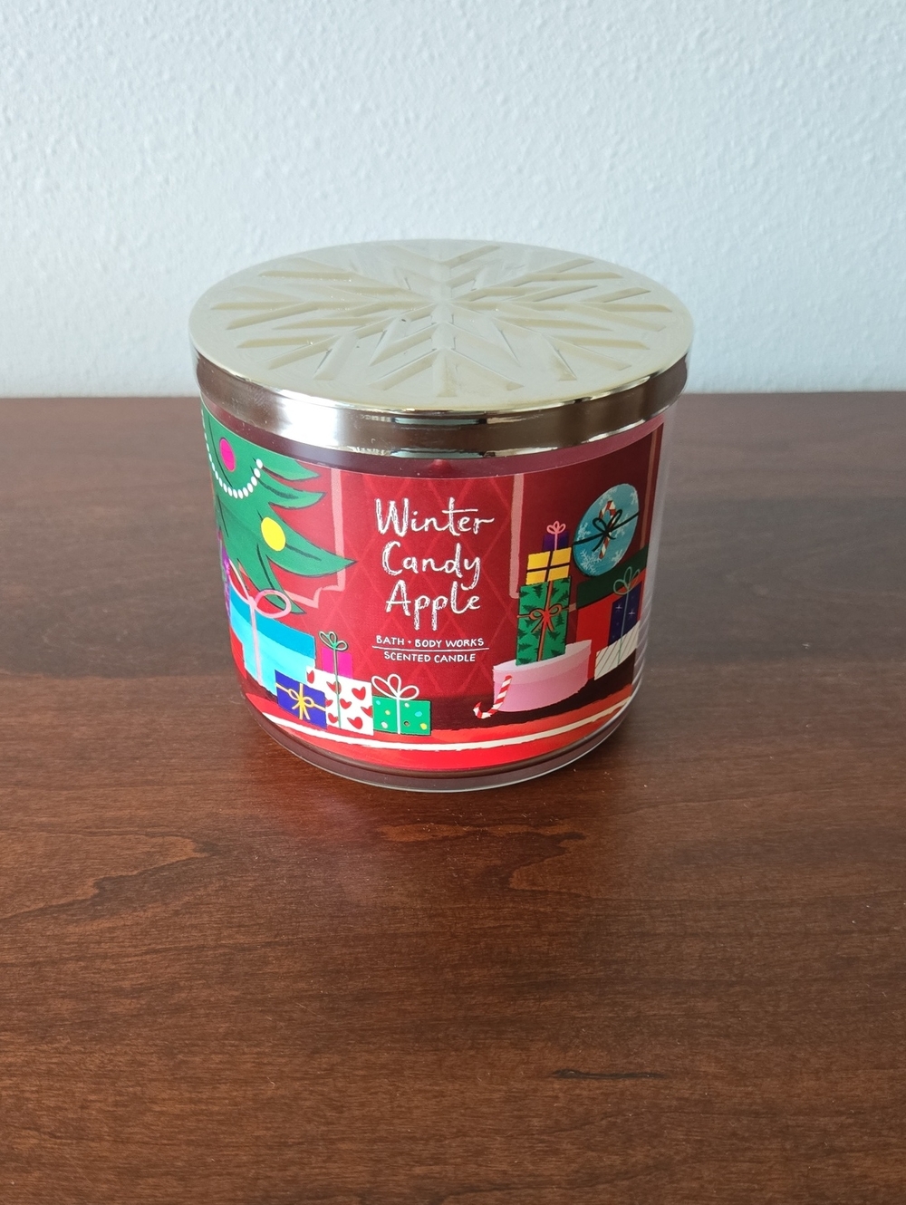 Bath & Body Works Winter Candy Apple Holiday Candle - Red 3-Wick